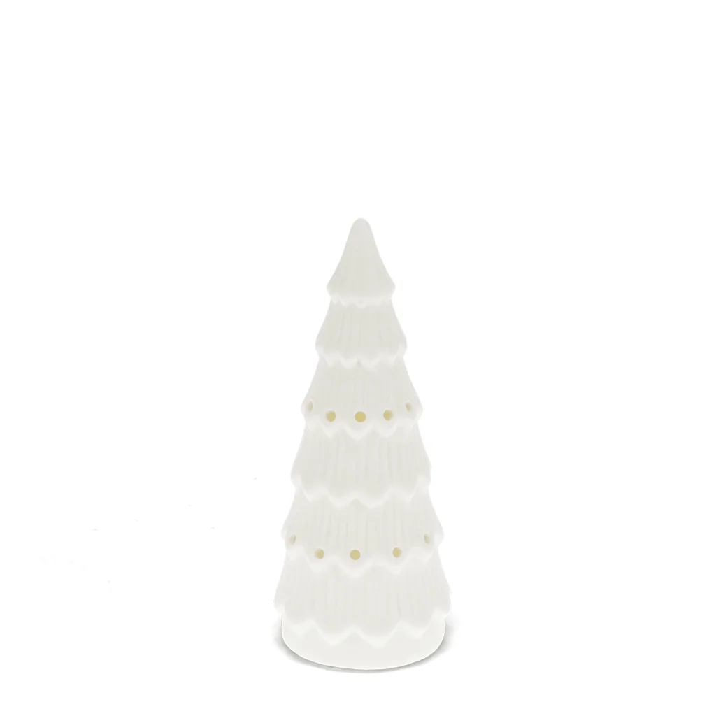 matt ceramic led decoration - small christmas tree