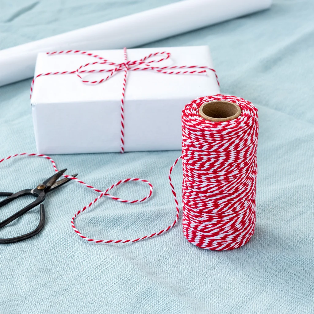 roll of twine (100m) - red and white