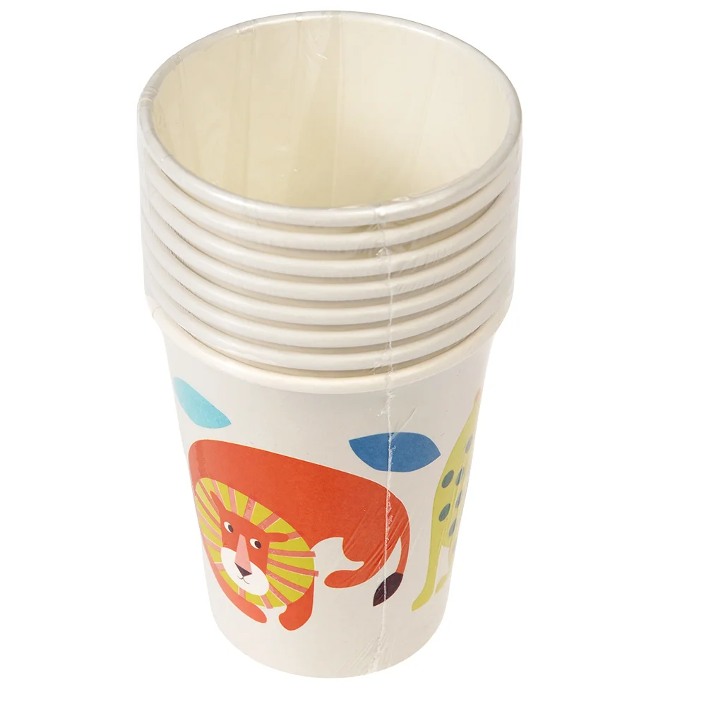 vasos de papel wild wonders (paquete de 8)