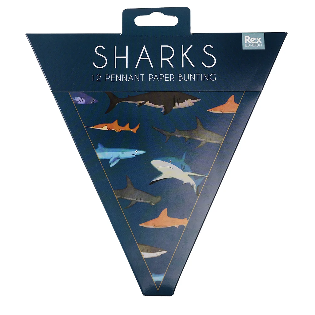 paper bunting (3 metres) - sharks