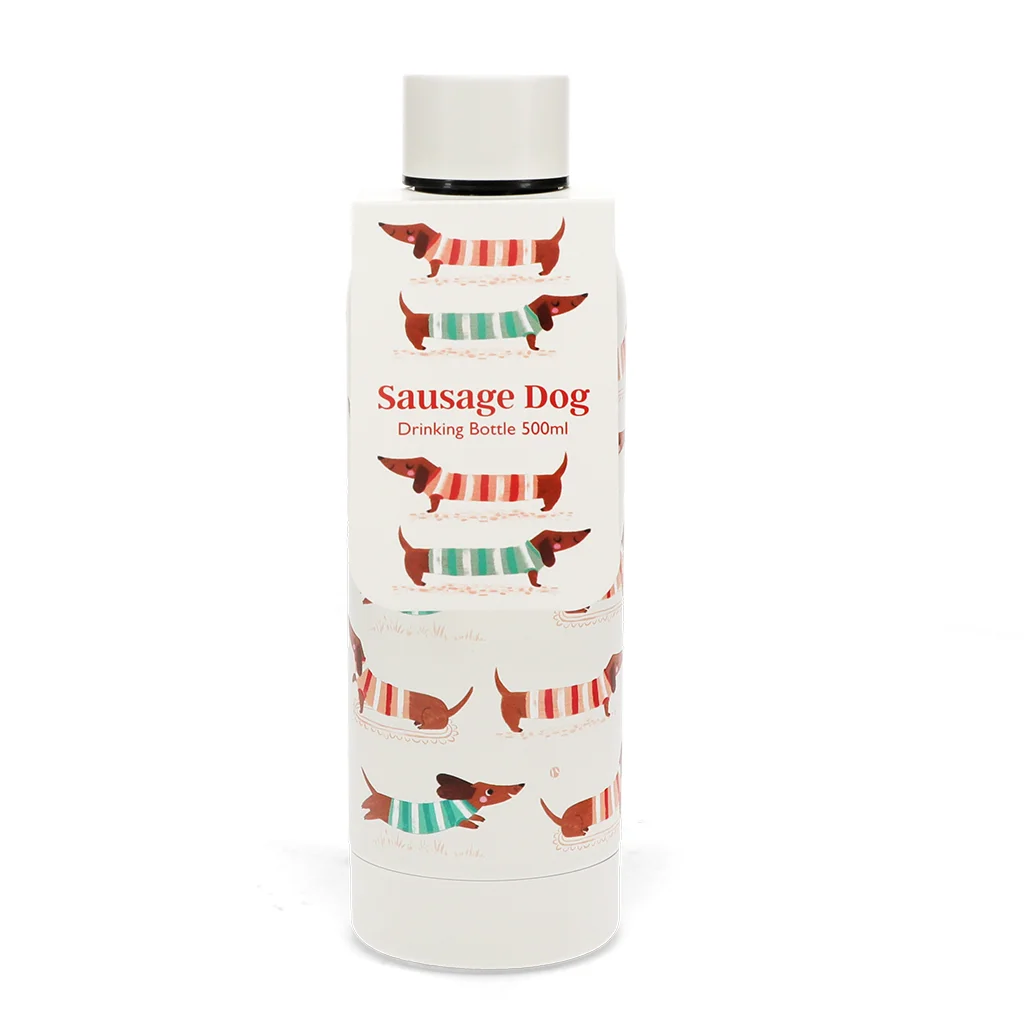 stainless steel bottle 500ml - sausage dog