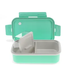 double wall lunch box with divider - aqua double wall lunch box with divider - aqua