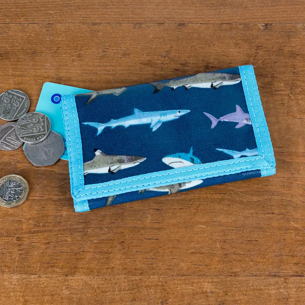 children's wallet - sharks