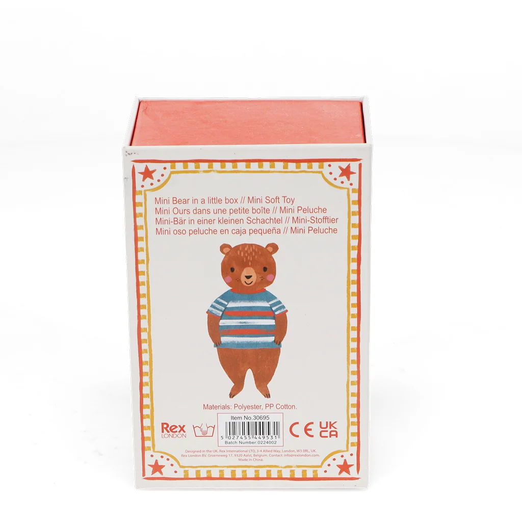 mini bear in a little box - soft toy