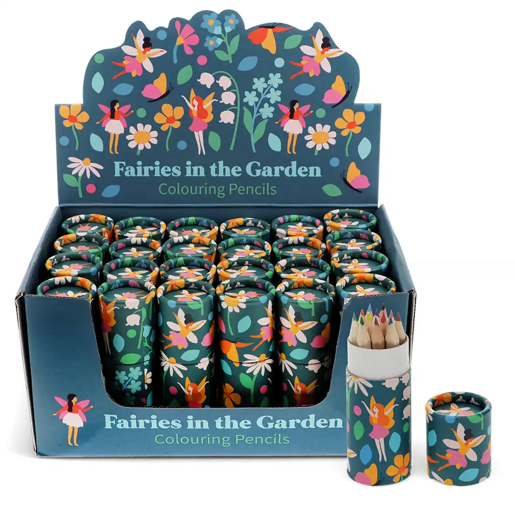 tube of colouring pencils - fairies in the garden