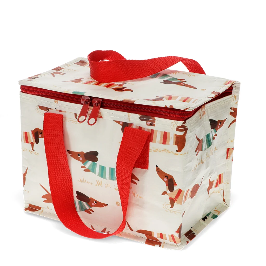 insulated lunch bag - sausage dog (ivory)