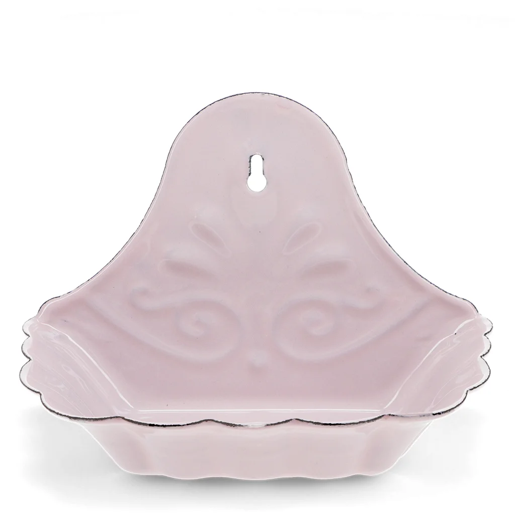 wall-mounted enamel soap dish - pink