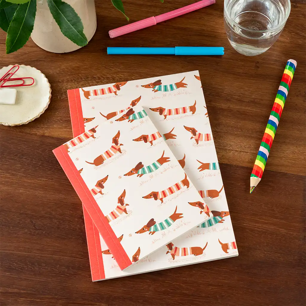 a6 notebook - sausage dog (pattern)