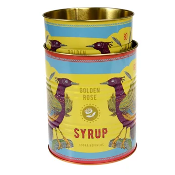 medium storage tins (set of 2) - golden rose syrup medium storage tins (set of 2) - golden rose syrup