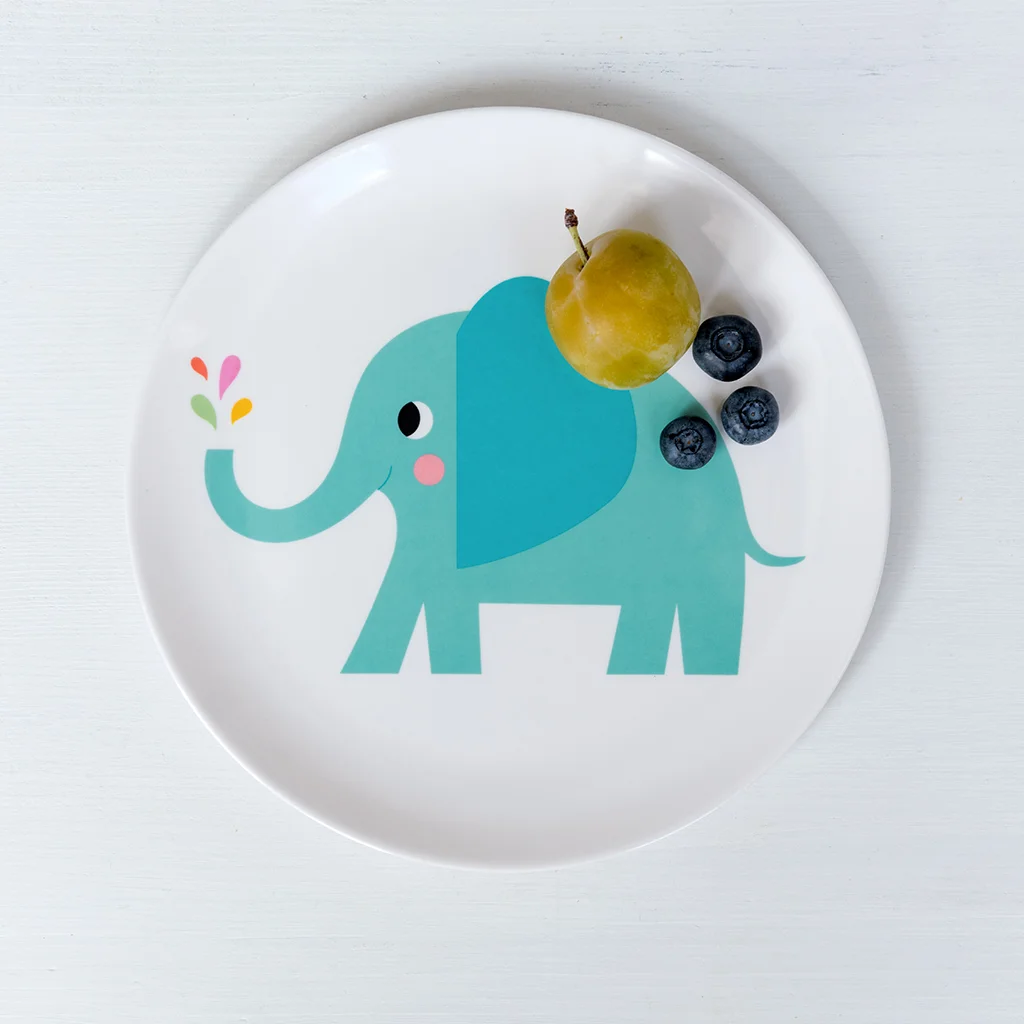 assiette en mélamine "elvis the elephant"