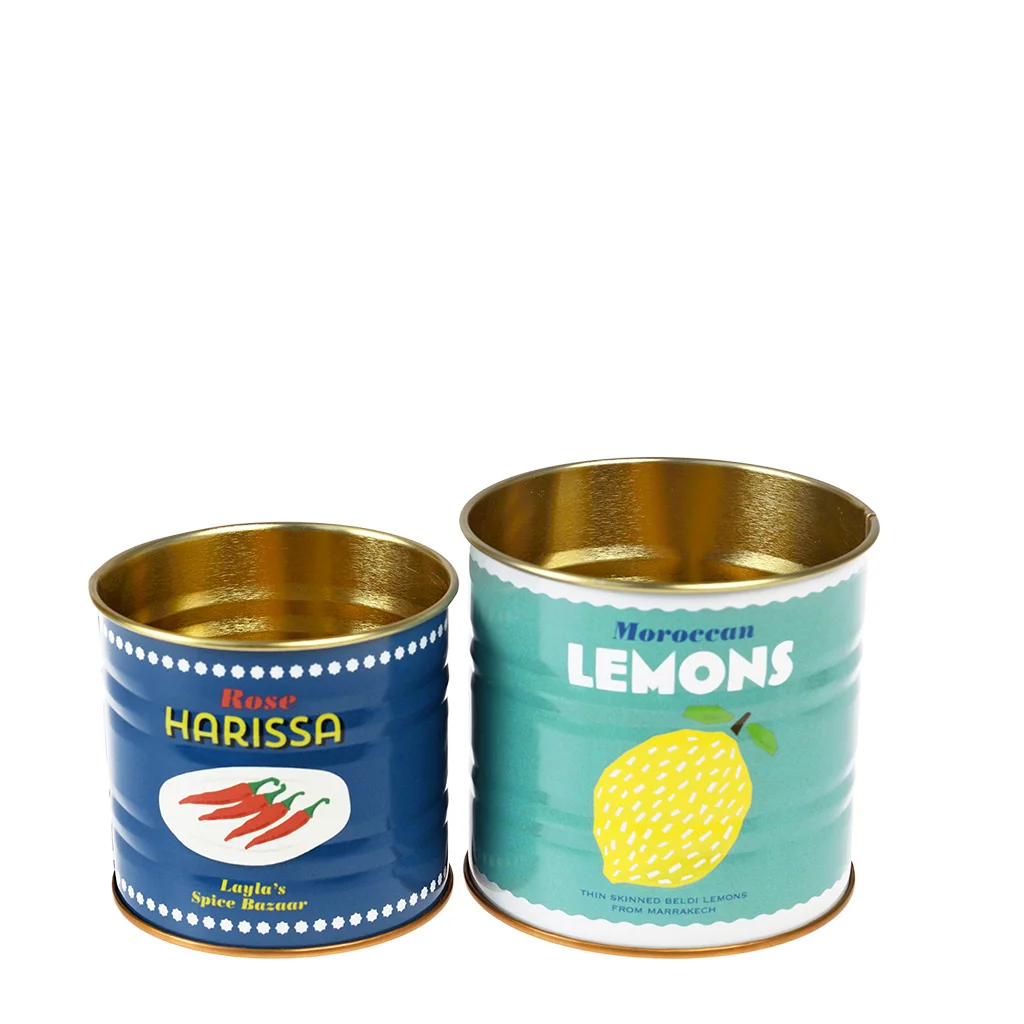 mini latas almacenamiento limonesyharissa (juego de 2)