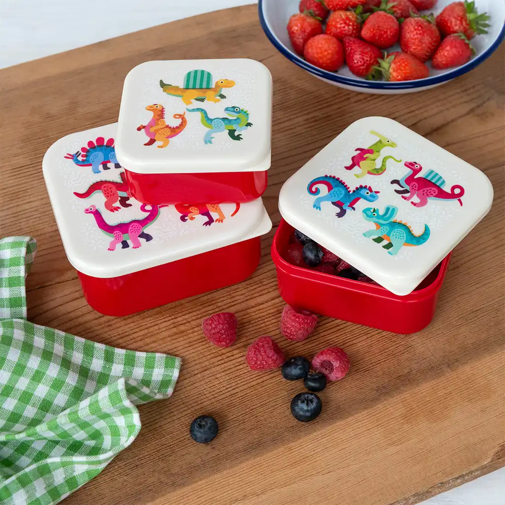 boîtes à goûter (lot de 3) - bébé dinos