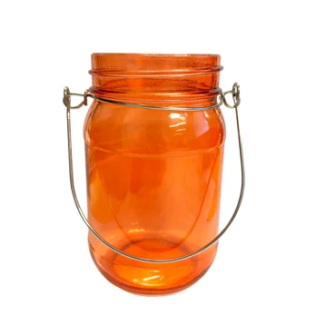 jam jar tealight holder - orange jam jar tealight holder - orange