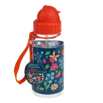 children's water bottle with straw 500ml - fairies in the garden children's water bottle with straw 500ml - fairies in the garden