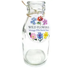 school milk bottle vase - wild flowers school milk bottle vase - wild flowers