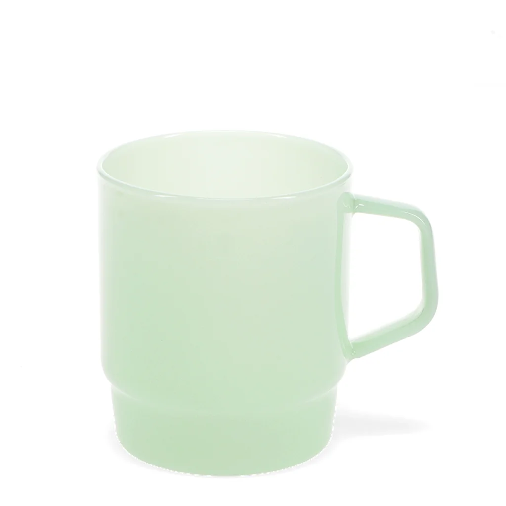 stacking glass coffee cup 280ml - mint green