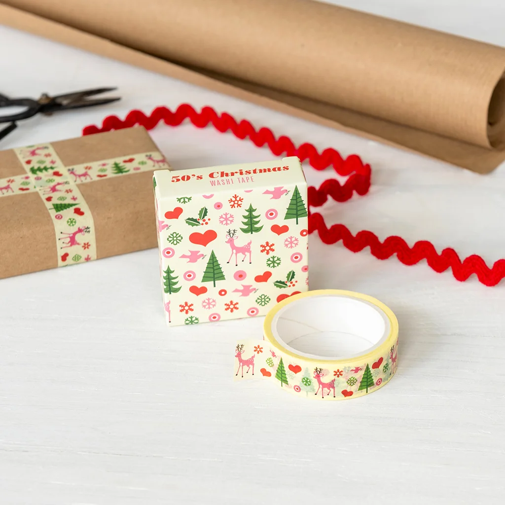 cinta washi 50s christmas