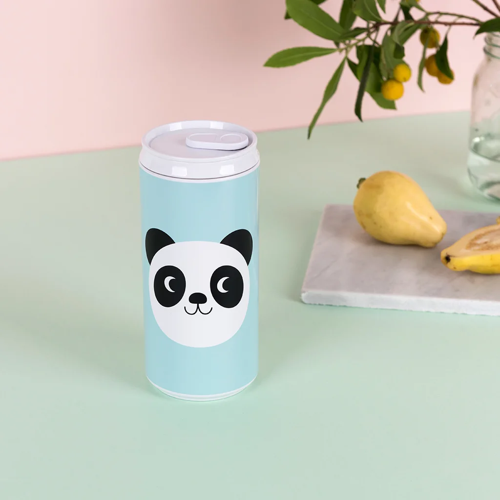 reusable eco can water bottle (330ml) - miko the panda