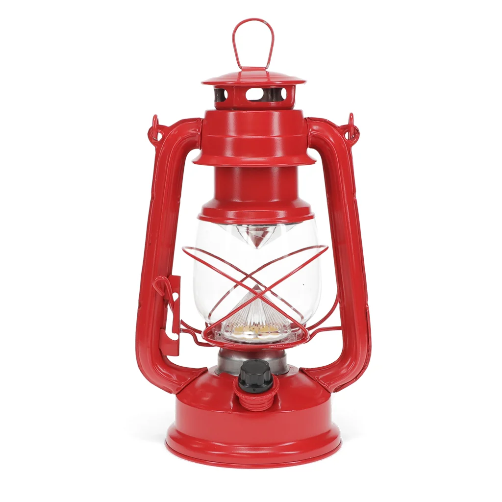 led hurricane lantern - red