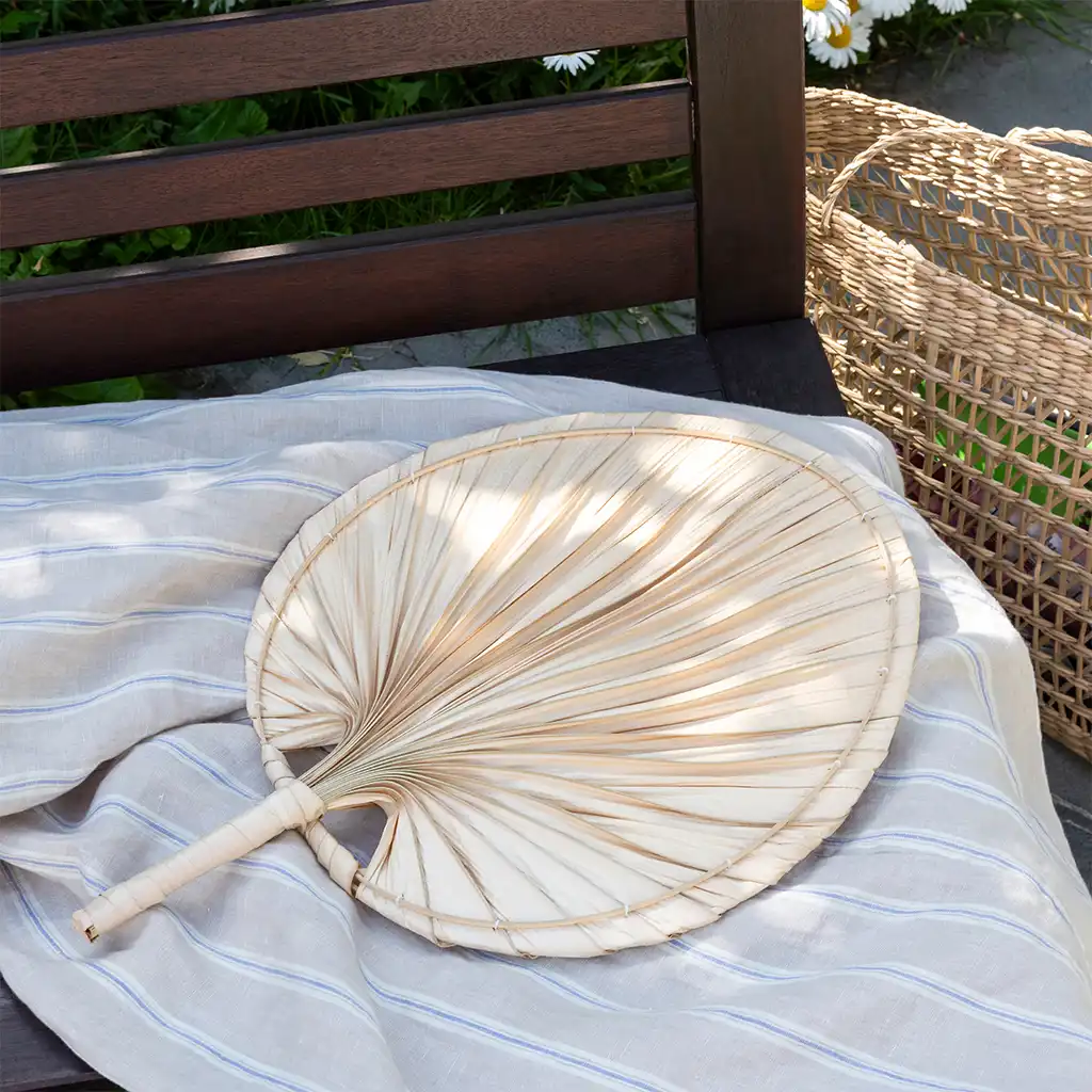 palm leaf hand fan