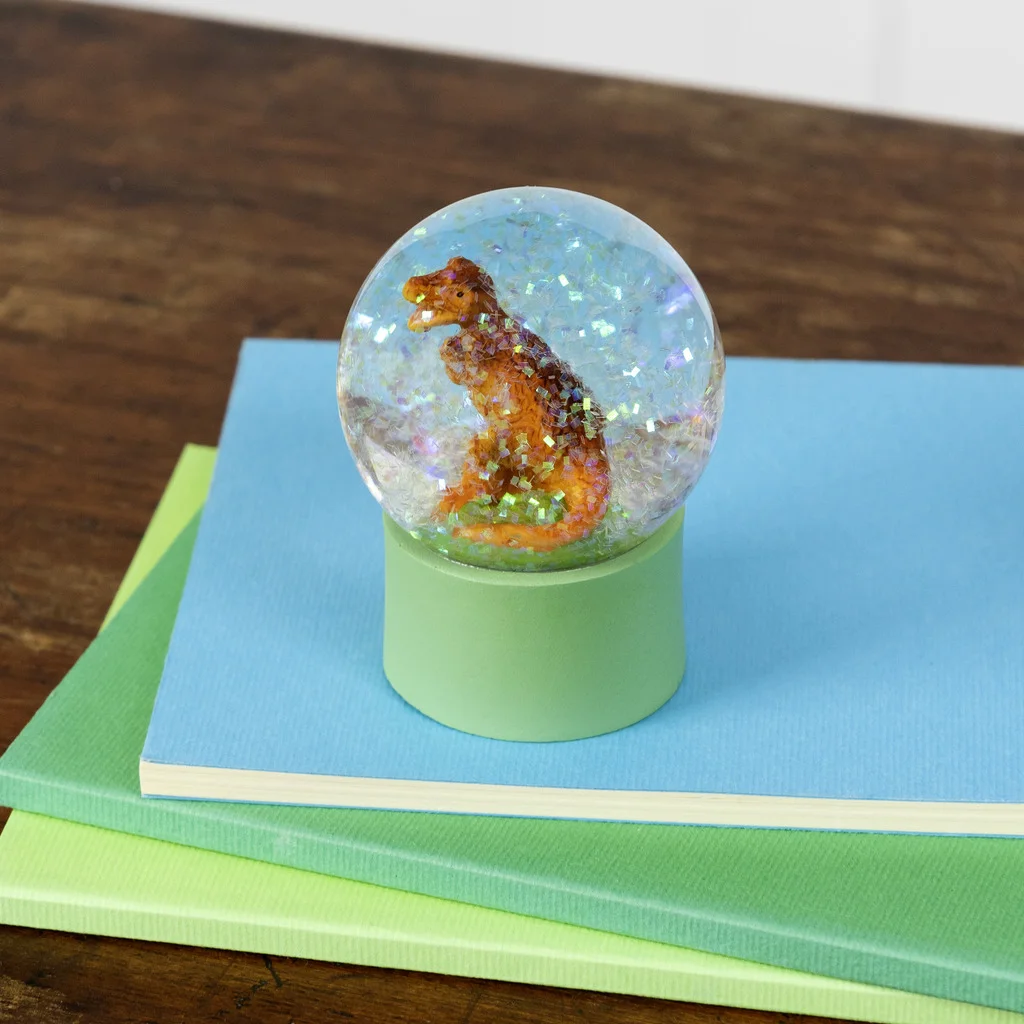 mini glitter globe - dinosaur