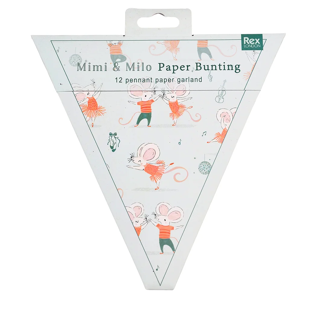 paper bunting (3 metres) - mimi and milo