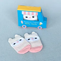 pair of baby socks - pink owl pair of baby socks - pink owl