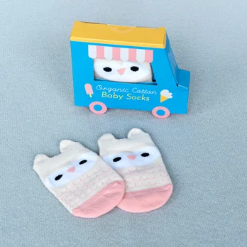 pair of baby socks - pink owl pair of baby socks - pink owl