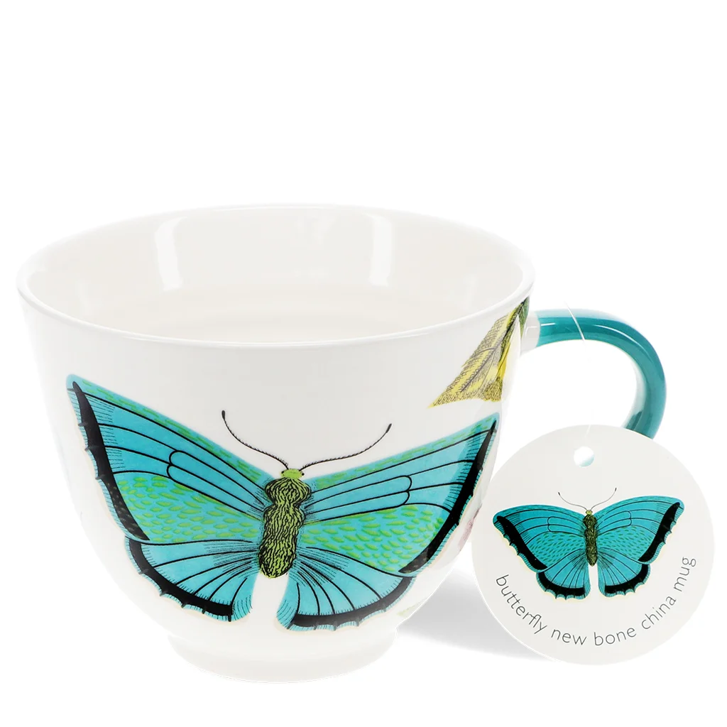 taza de porcelana china 550ml - mariposa