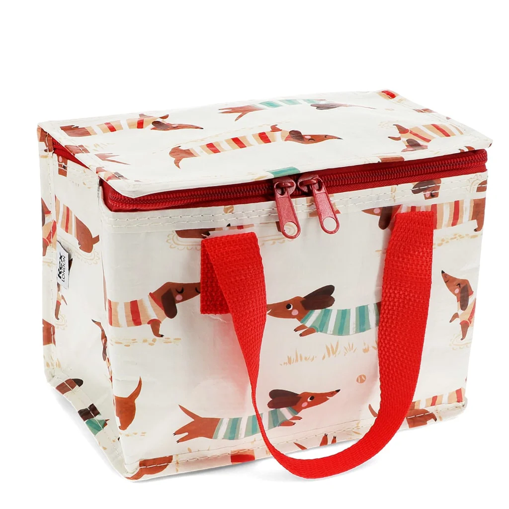 insulated lunch bag - sausage dog (ivory)