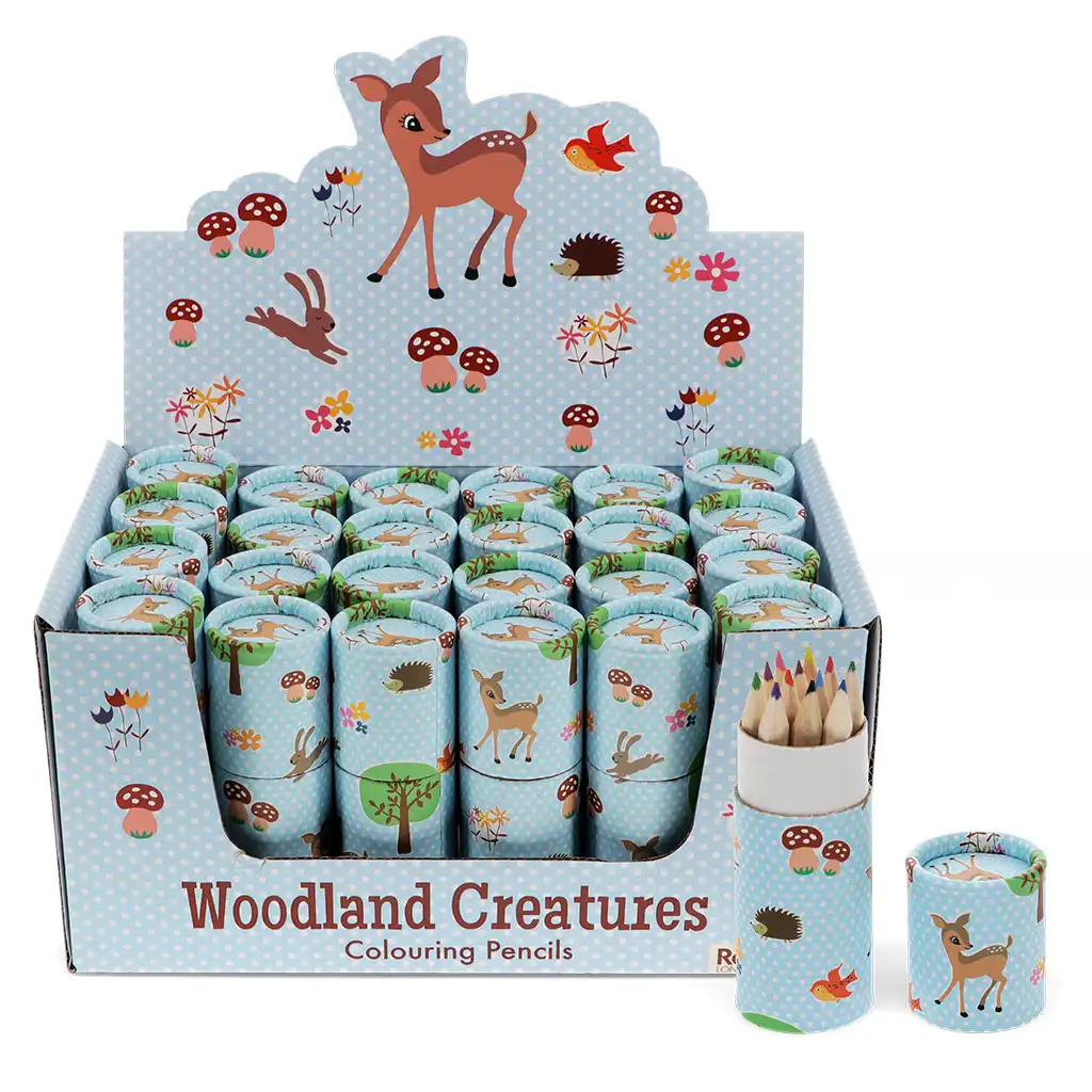 lápices para colorear en un tubo woodland creatures (juego de 12)