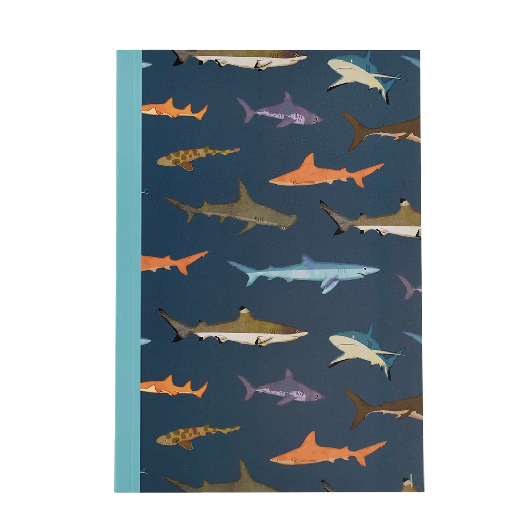 cuaderno rayas a5 sharks