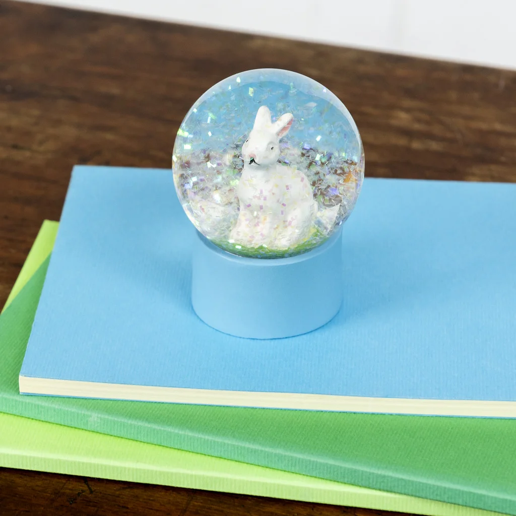 mini globe pailleté - lapin