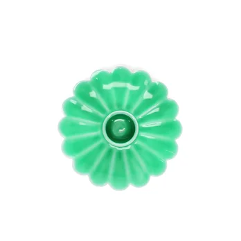 enamel flat flower candle holder - green enamel flat flower candle holder - green