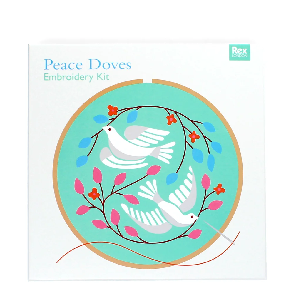 embroidery kit - peace doves