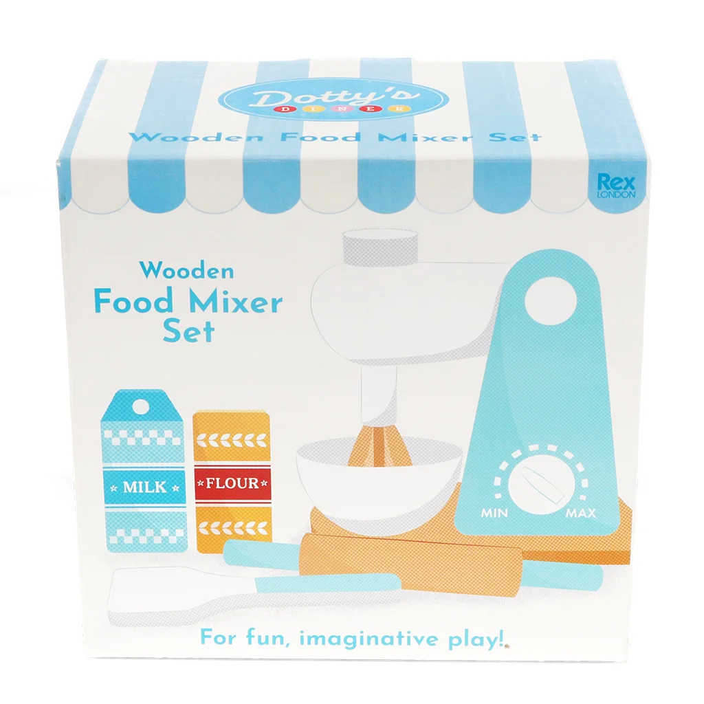 wooden toy food mixer playset