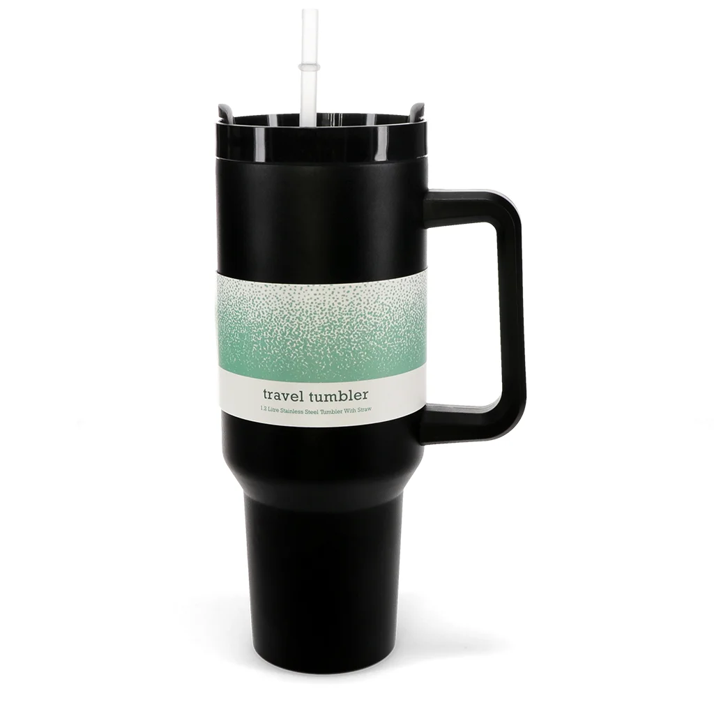 travel tumbler with handle (1.2ltr) - black