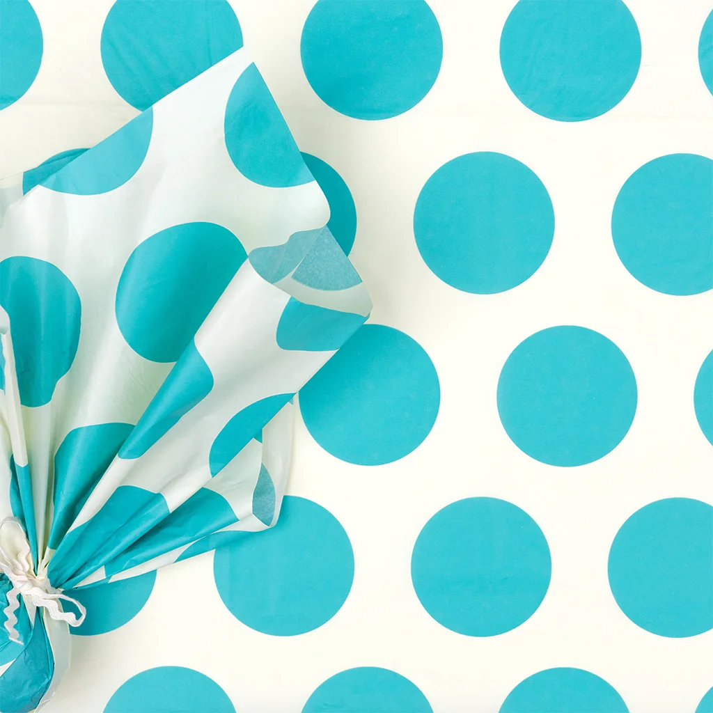 papier de soie spotlight turquoise sur blanc (10 feuilles)