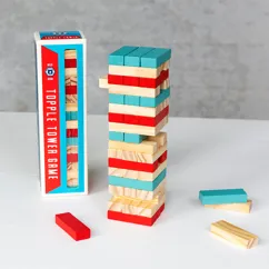 mini wooden topple tower - wild bear mini wooden topple tower - wild bear