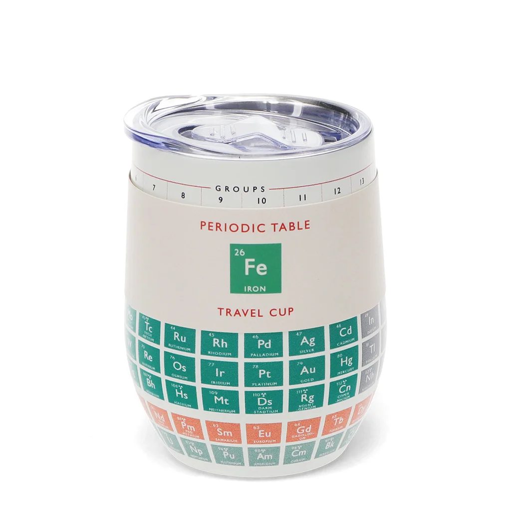 gummierter reisebecher 350ml - periodic table