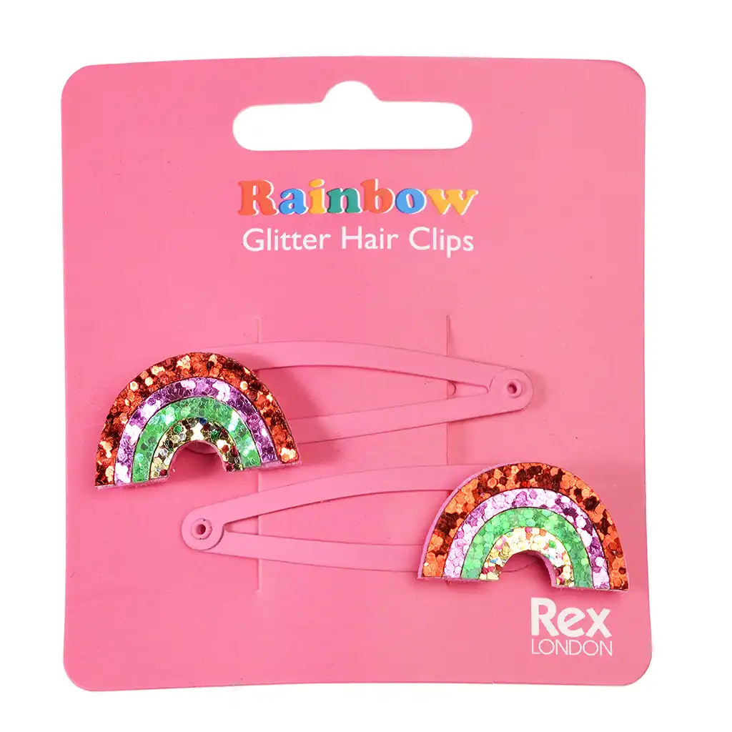 glitter haar-clips rainbow (2-er set)