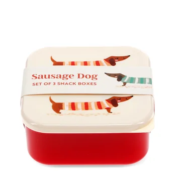 snack boxes (set of 3) - sausage dog snack boxes (set of 3) - sausage dog