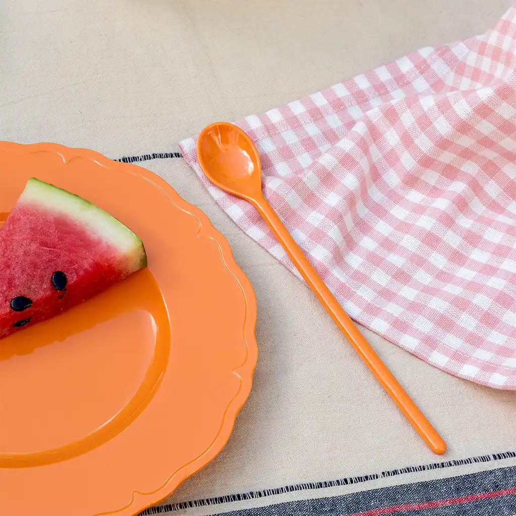 melamine long-handled spoon - orange