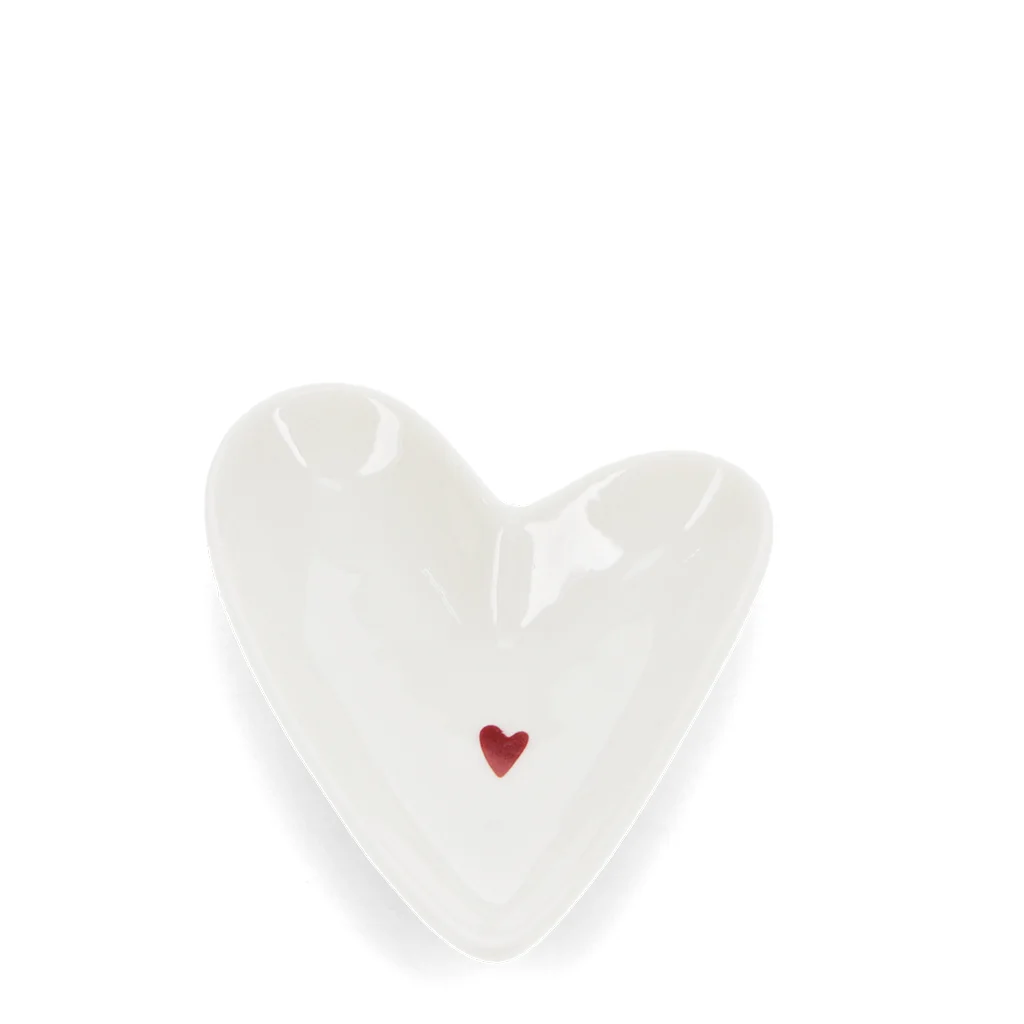 mini glossy ceramic trinket dish - heart