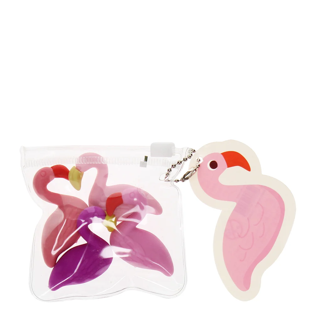 erasers (set of 4) - flamingoes