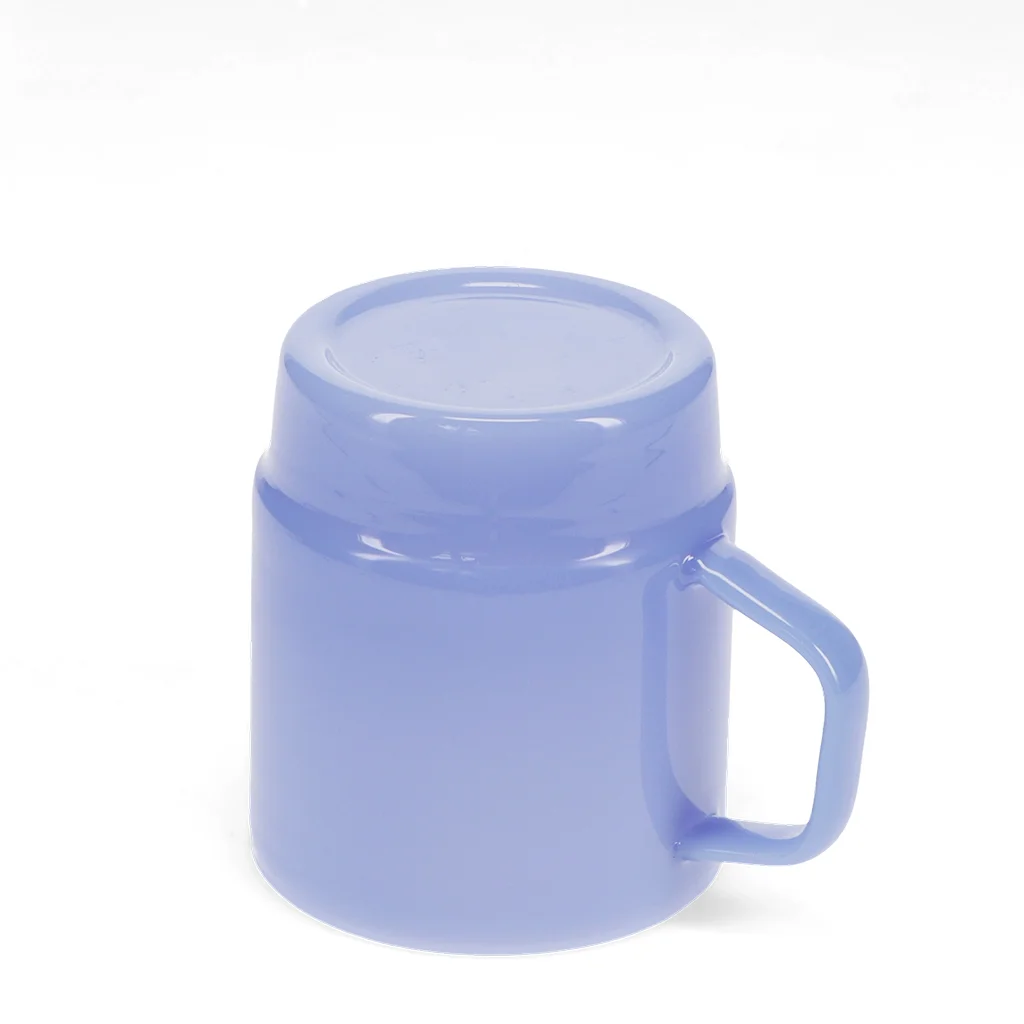 stacking glass coffee cup 280ml - milky blue