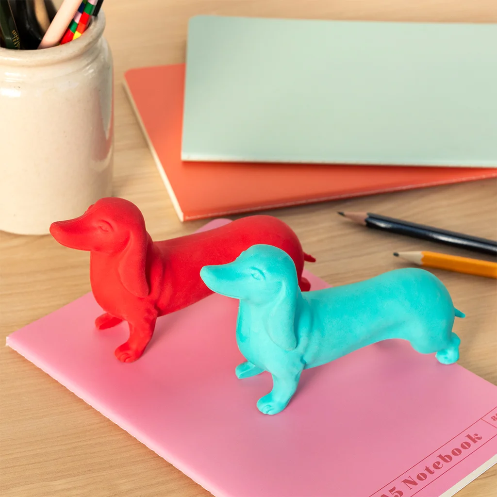 giant sausage dog eraser - turquoise