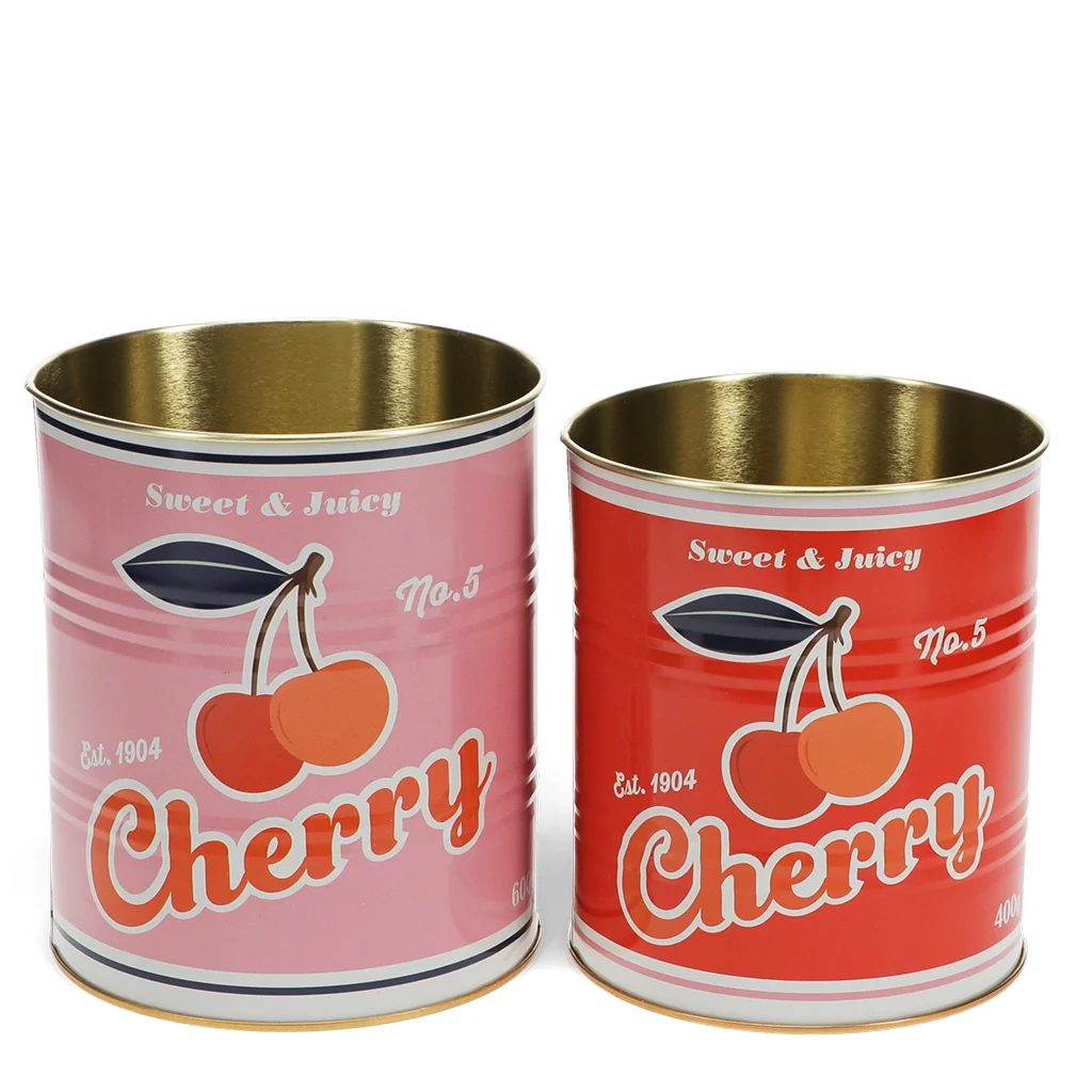 medium storage tins (set of 2) - cherry