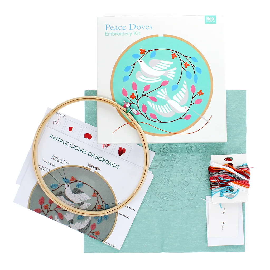 embroidery kit - peace doves