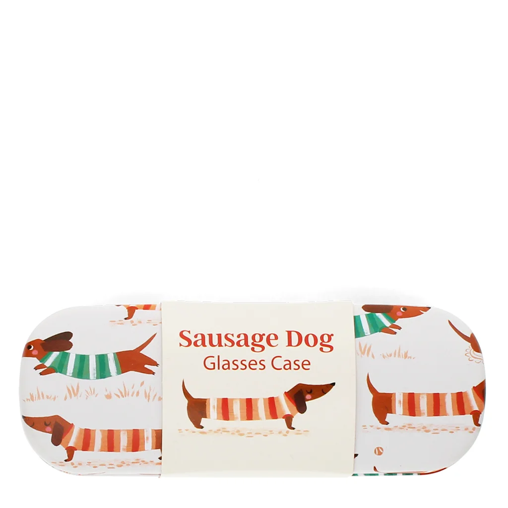 etui à lunettes et chiffon de nettoyage - chien saucisse